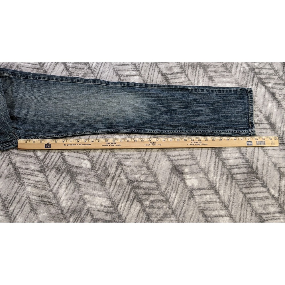 Levis 505 33 x 33 Regular Straight Denim Stone Jeans Textured Stripe Y2K Style - Picture 4 of 13